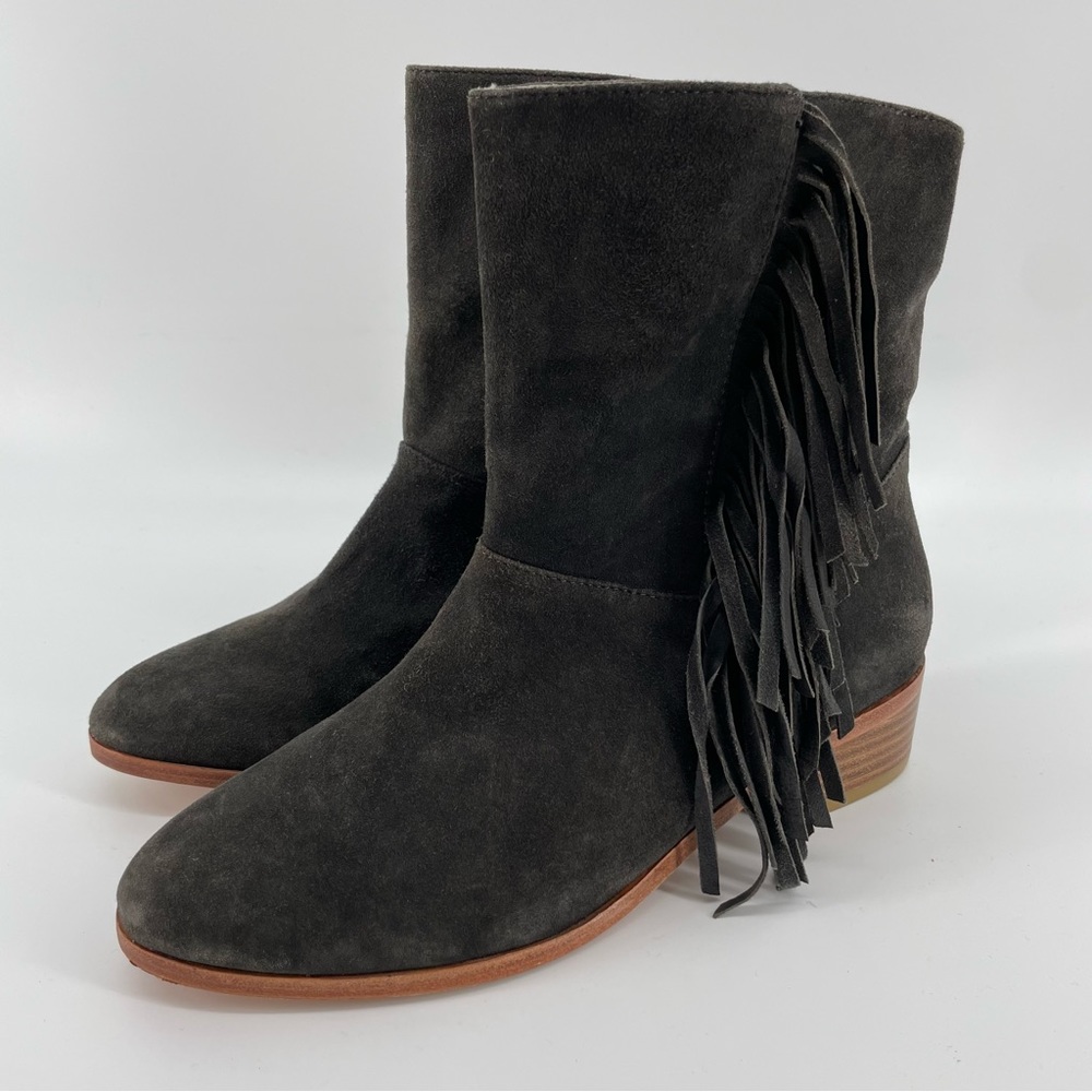 Anthropologie Plomo NWT Leather Ranya Boho Fringe Ankle Bootie 37
